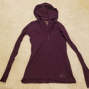 Purple long sleeve with hoodie